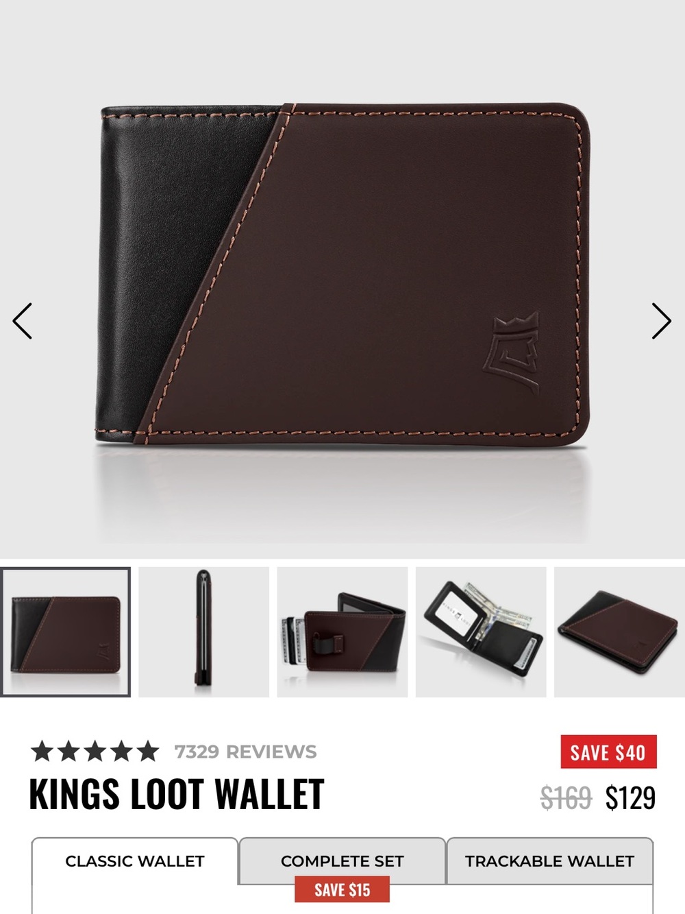 Kings Loot Leather Men's Wallet- midnight umber